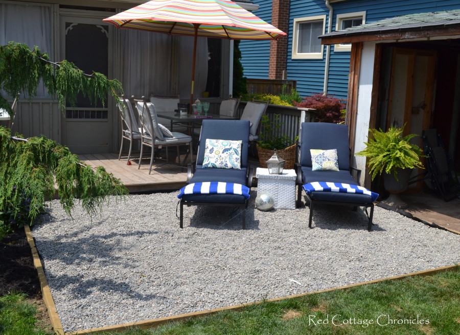 Backyard Makeover - Pea Gravel Patio - Red Cottage Chronicles