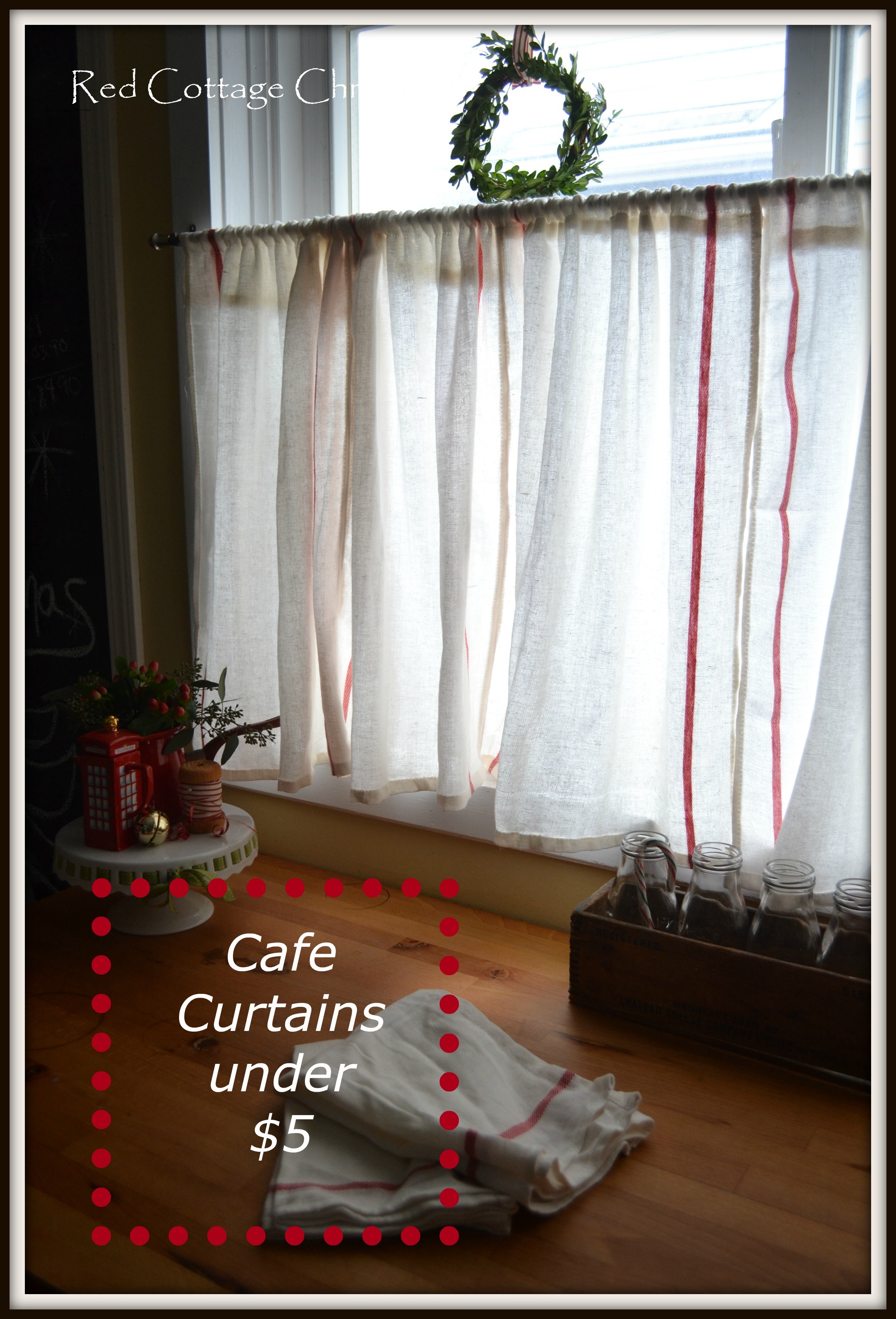 Kitchen Dish Towels Turned Kitchen Curtains