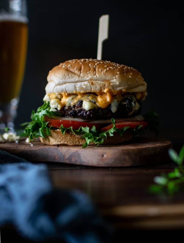 Buffalo Wing Burger With Blue Cheese