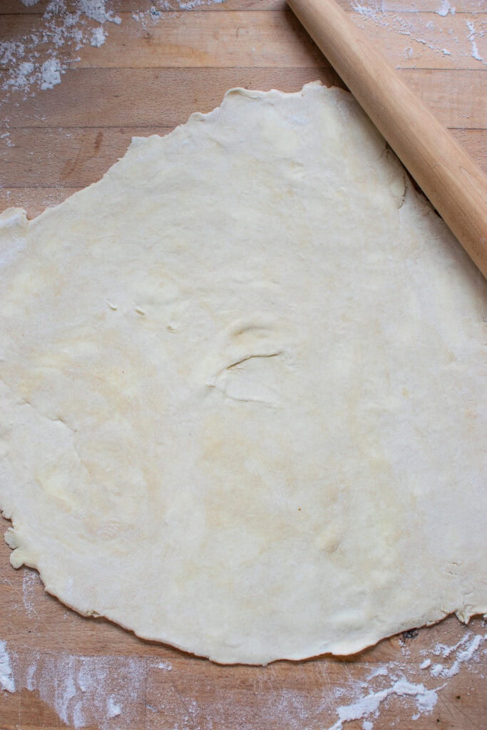 Buttery Pie Crust rolled out to make a galette.