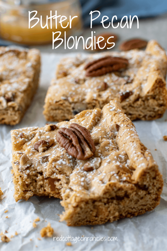 Butter Pecan Blondies Pinterest image