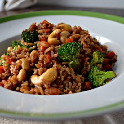 Cashew Vegetable Fried Rice for #FarmersMarketWeek