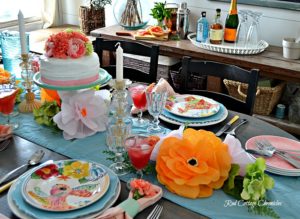 Pink and Orange Tablescape