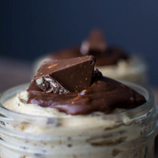 No Bake Toberlone Chocolate Peanut Butter Cheesecake in a Jar