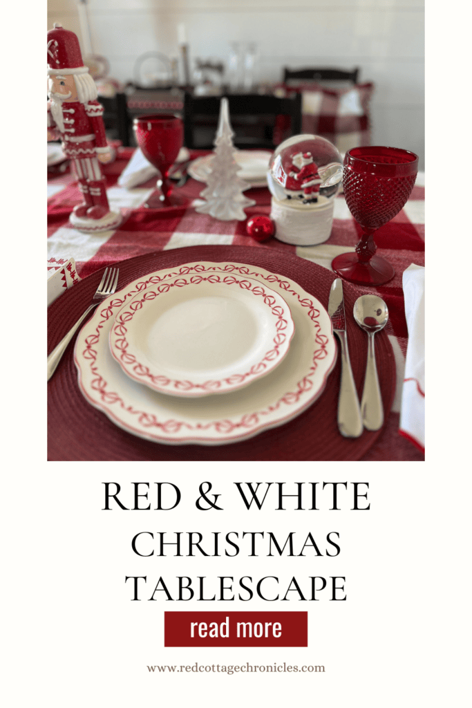 A red and white Christmas tablescape.